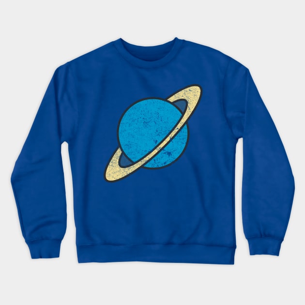 Distressed Saturn Planet Crewneck Sweatshirt by vladocar